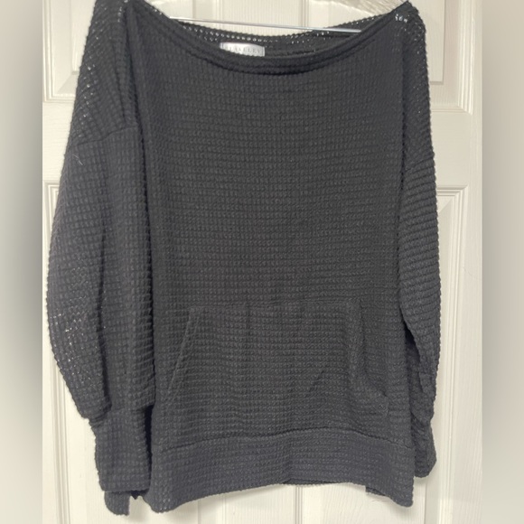 Blakeley Black Waffle Material Crew Neck Long Sleeve Shirt Size S/M - Picture 2 of 7